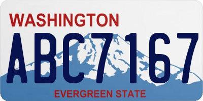 WA license plate ABC7167