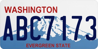WA license plate ABC7173