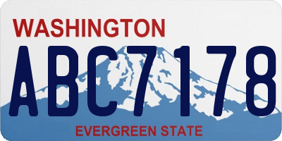 WA license plate ABC7178