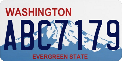 WA license plate ABC7179