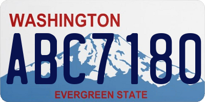 WA license plate ABC7180