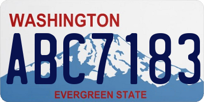 WA license plate ABC7183
