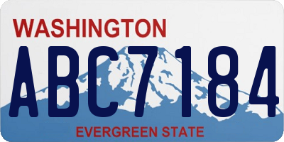 WA license plate ABC7184