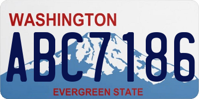 WA license plate ABC7186
