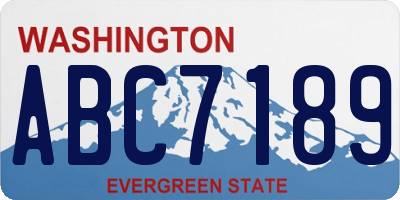 WA license plate ABC7189