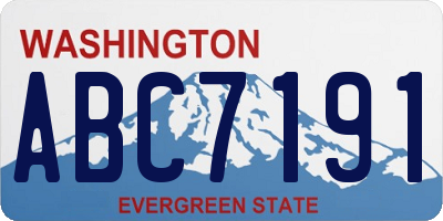 WA license plate ABC7191