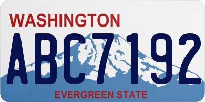 WA license plate ABC7192