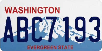 WA license plate ABC7193