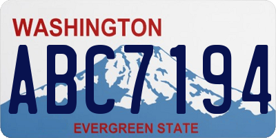 WA license plate ABC7194