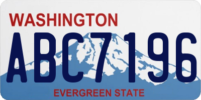 WA license plate ABC7196