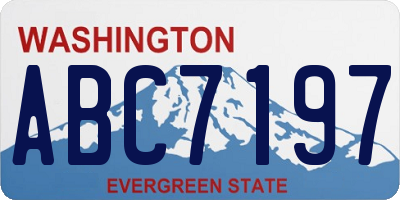 WA license plate ABC7197
