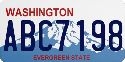 WA license plate ABC7198