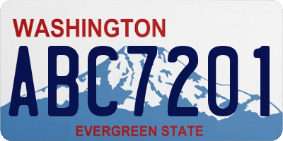 WA license plate ABC7201