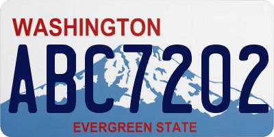 WA license plate ABC7202