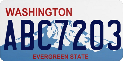 WA license plate ABC7203