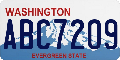 WA license plate ABC7209