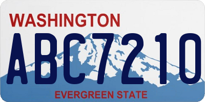 WA license plate ABC7210