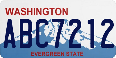 WA license plate ABC7212