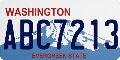 WA license plate ABC7213