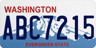 WA license plate ABC7215