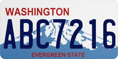 WA license plate ABC7216