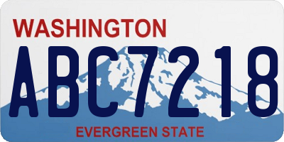 WA license plate ABC7218