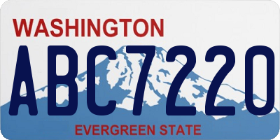 WA license plate ABC7220