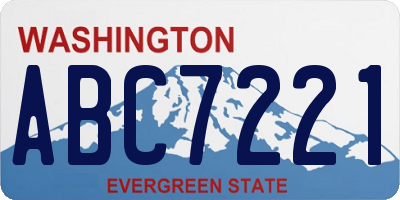 WA license plate ABC7221