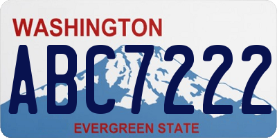 WA license plate ABC7222