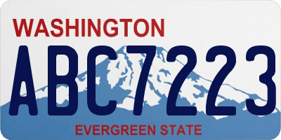 WA license plate ABC7223