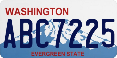 WA license plate ABC7225