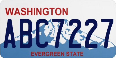 WA license plate ABC7227