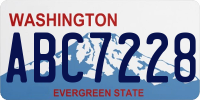 WA license plate ABC7228