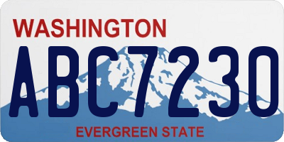 WA license plate ABC7230