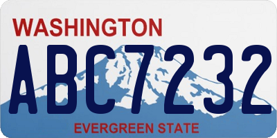 WA license plate ABC7232