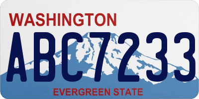 WA license plate ABC7233