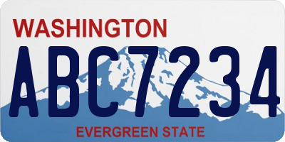 WA license plate ABC7234