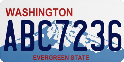 WA license plate ABC7236