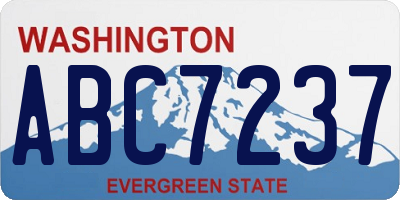 WA license plate ABC7237