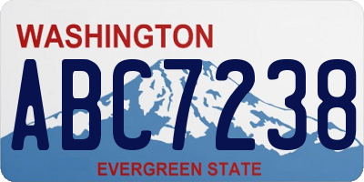 WA license plate ABC7238