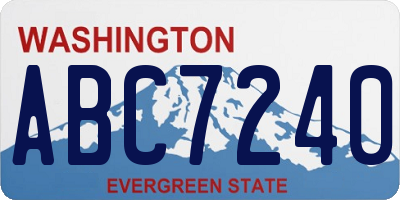 WA license plate ABC7240