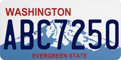 WA license plate ABC7250