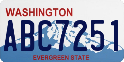 WA license plate ABC7251
