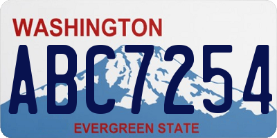 WA license plate ABC7254