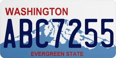WA license plate ABC7255