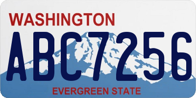 WA license plate ABC7256