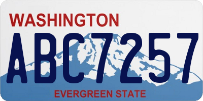 WA license plate ABC7257