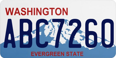 WA license plate ABC7260