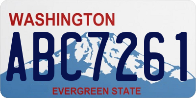 WA license plate ABC7261