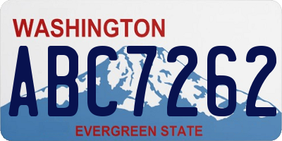 WA license plate ABC7262